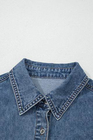 Button-Front Denim Shirt