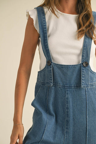 Casual Wide-Leg Denim Jumpsuit