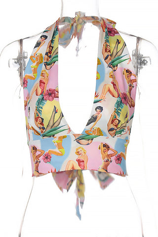 Vintage-Inspired Tie-Back Tank Top