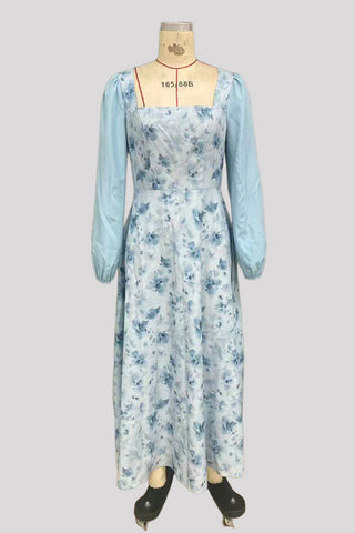 Elegant Long-Sleeve Floral Dress