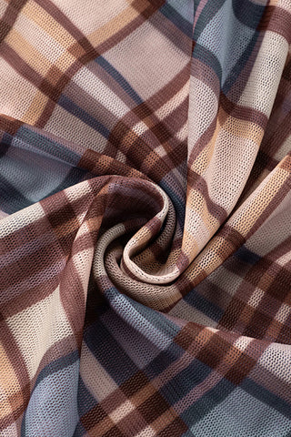 Plaid Cutout Casual Dress