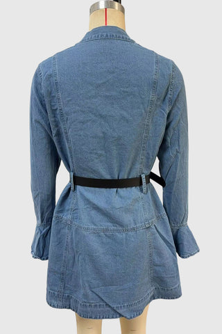 Button-Front Denim Dress