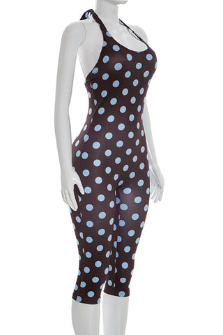 Polka Dot Halter Jumpsuit