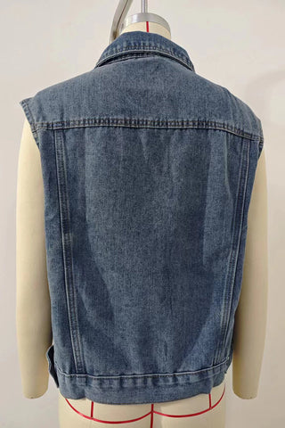 Button-Front Denim Vest