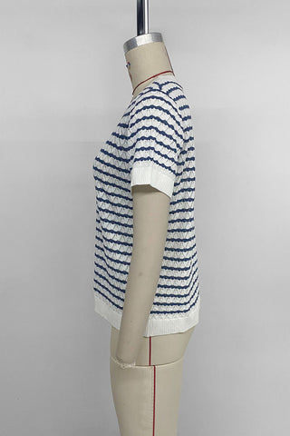 Striped Buttoned T-Shirt