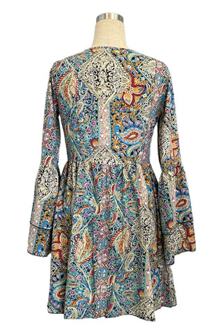 V-Neck Paisley Cocktail Dress