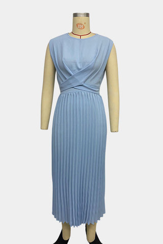 Sleeveless Pleated Midi Dress
