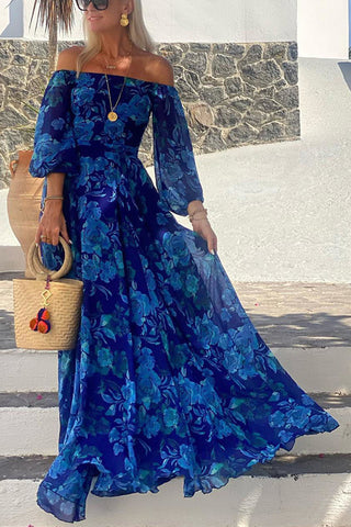 Off-Shoulder Floral Maxi Dress