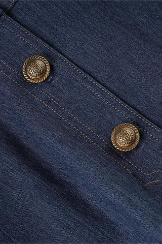 Button-Front Denim Dress