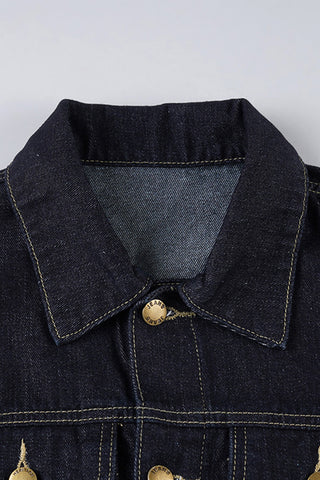 Structured Button-Down Denim Jacket