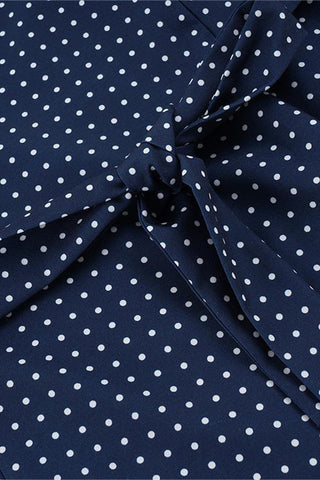 Lace-Trimmed Polka Dot Casual Dress