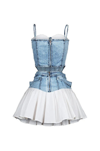 Stylish Denim and Skirt Set