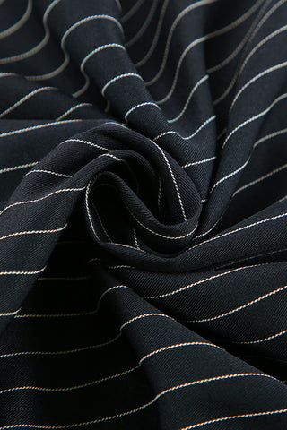 High-Waisted Pinstripe Maxi Skirt