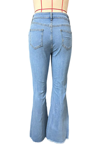 Distressed Heart Flare Jeans