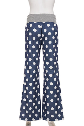 Polka Dot Lounge Pants with Drawstring Waist