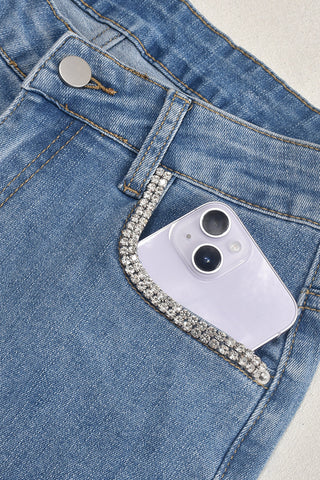 Heart Patch Wide-Leg Denim Pants