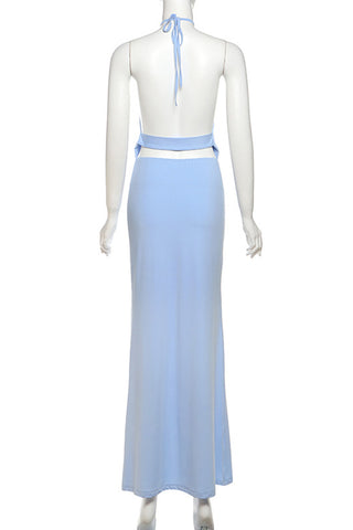 Halter Drape Casual Maxi Dress
