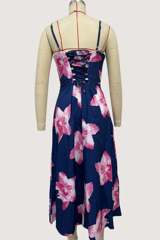 Floral A-Line Spaghetti Strap Dress