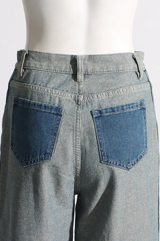 High-Waist Straight Leg Jeans