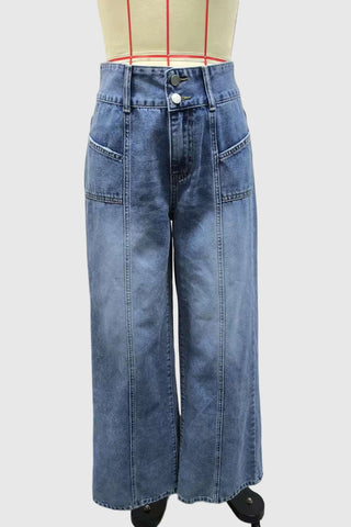 High-Waisted Straight Leg Jeans