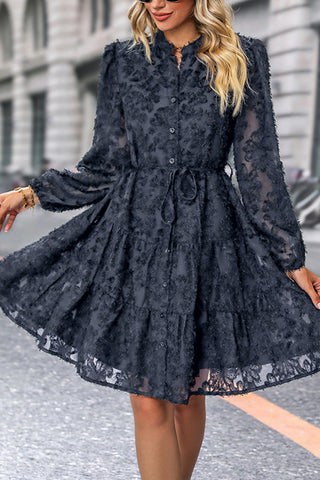 Button-Front Casual A-Line Dress