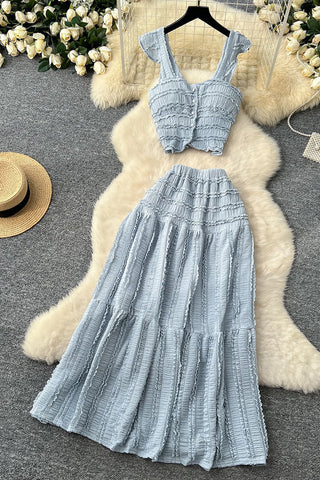 Ruffle Trim Skirt Set