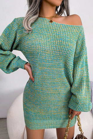 Off-Shoulder Knit Casual Dress