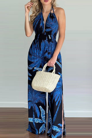 Tropical Halter Jumpsuit