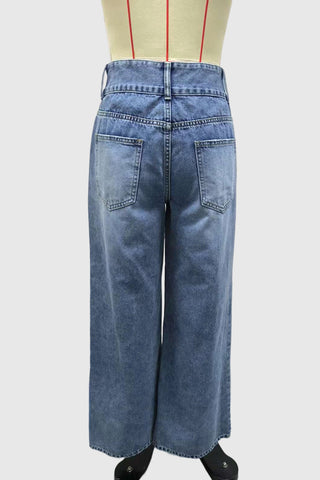 High-Waisted Straight Leg Jeans