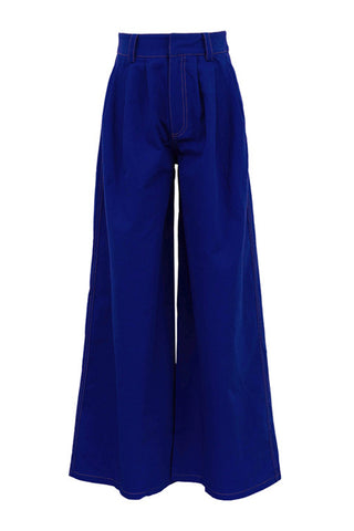 High-Waist Wide-Leg Casual Pants