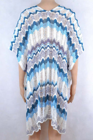 Wave-Pattern Tunic Cover-Up