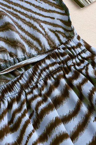 Plunge Neck Zebra Print Tank Top