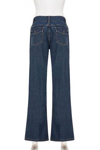 High-Waisted Wide Leg Denim Pants