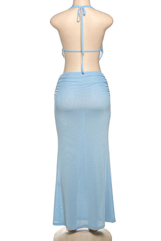 Halter-Neck Drape Dress