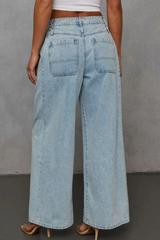 Cropped Denim Jacket and High-Waist Jeans Set