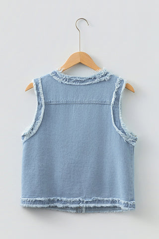 Frayed Edge Denim Vest