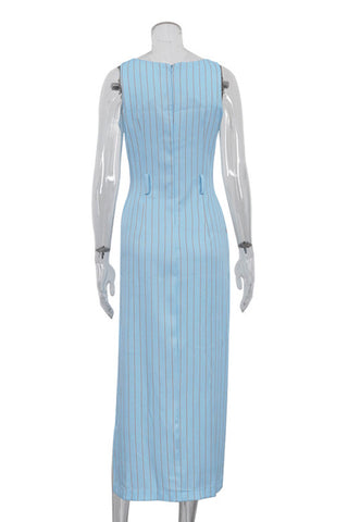 Striped Blazer and Dress Set