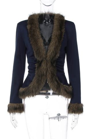 Faux Fur Trimmed Jacket