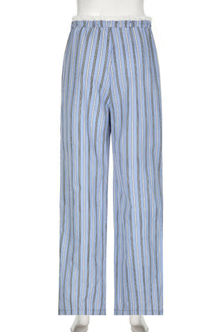 Striped Drawstring Casual Pants