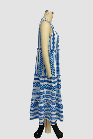 Sleeveless Geometric Print Casual Dress