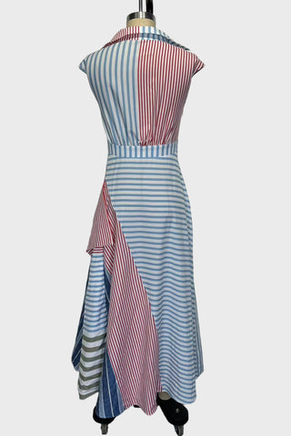 Striped Button-Down Casual Dress