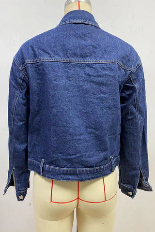 Button-Up Denim Jacket with Pockets