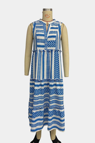 Sleeveless Geometric Casual Dress