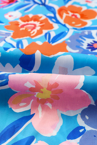 Floral Print Polo Blouse