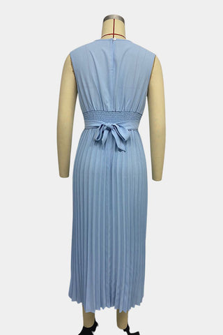 Sleeveless Pleated Midi Dress
