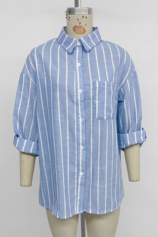 Striped Button-Front Shirt