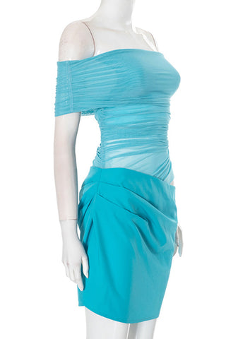 Off-Shoulder Draped Casual Dress