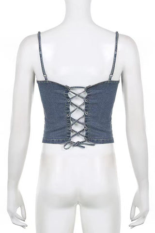 Studded Denim Tank Top