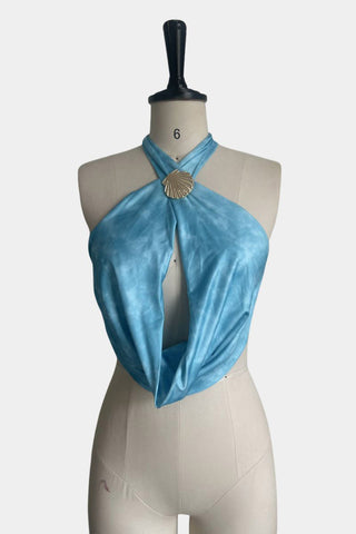 Halter-Neck Drape Tank Top