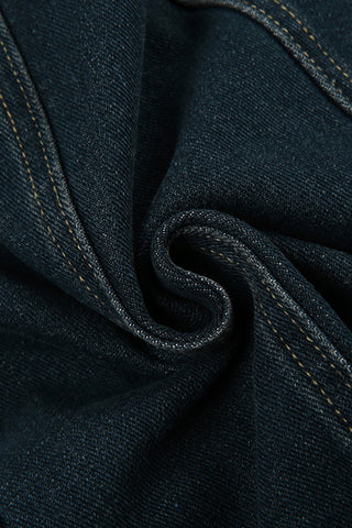 Flared Denim Skirt with Frayed Hem